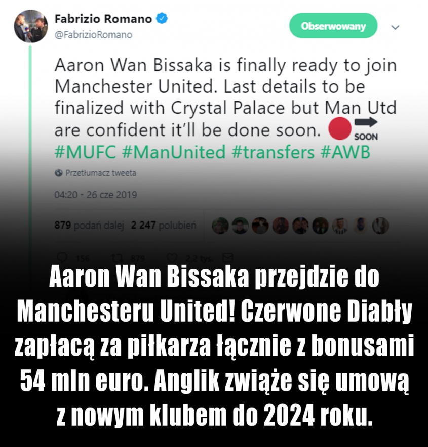 Wan-Bissaka trafi do Manchesteru United!